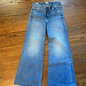 MOTHER Blue Flare Wide-Leg Jeans